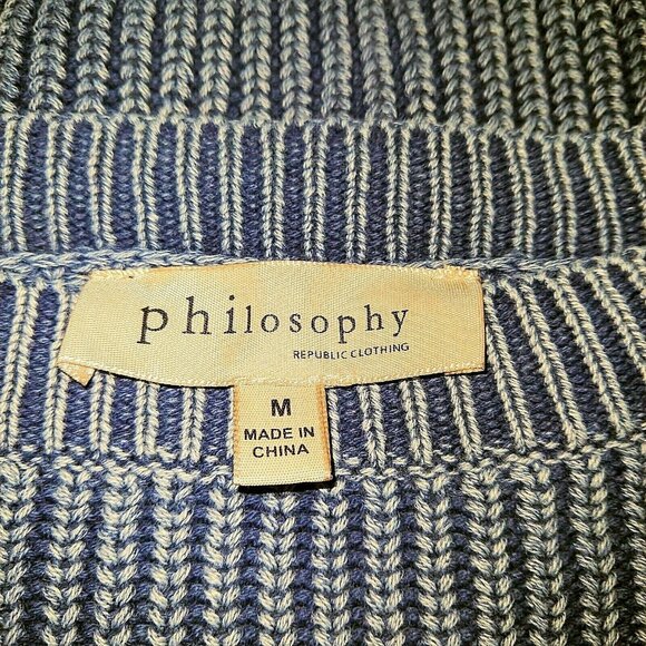 Philosophy Sweater Pullover Heather Blue Women Cotton Size Medium - Picture 5 of 7